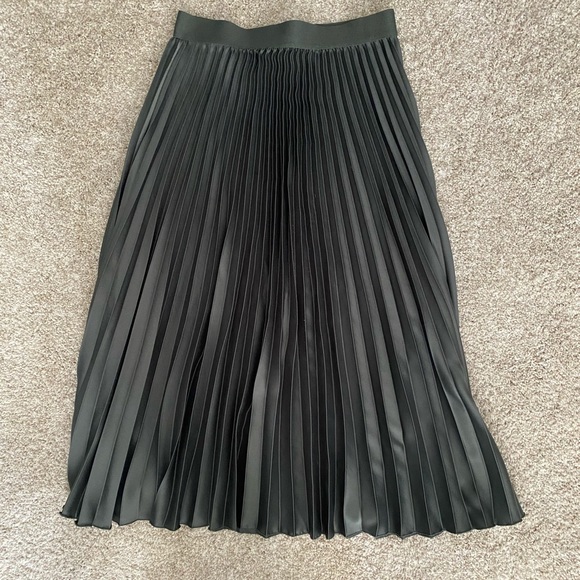 H&M Skirts Sage Pleated Midi Skirt Poshmark